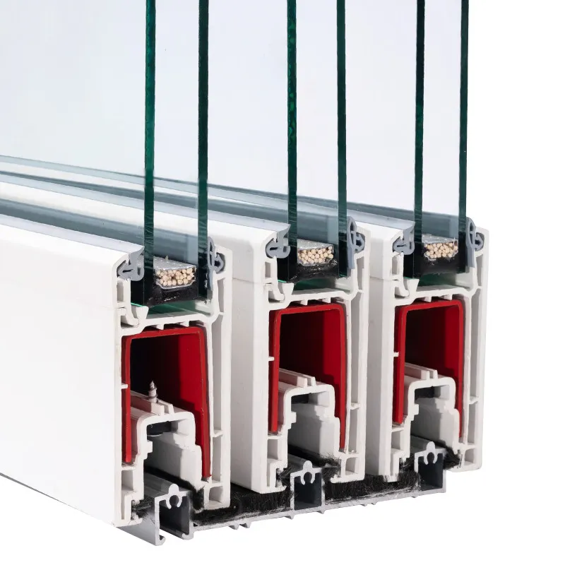 VEKA Ekosol 70: VEKA Ekosol 70, 3-Schienen-Alu-Schwelle 64x125mm, Balkonschiebetürflügel 90x45mm